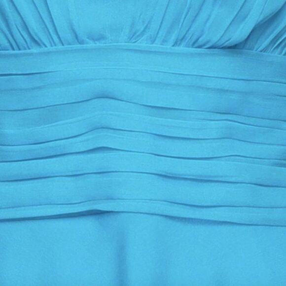 Emilio Pucci Gathered silk and cotton blend chiffon top azure size 8 - Picture 3 of 12